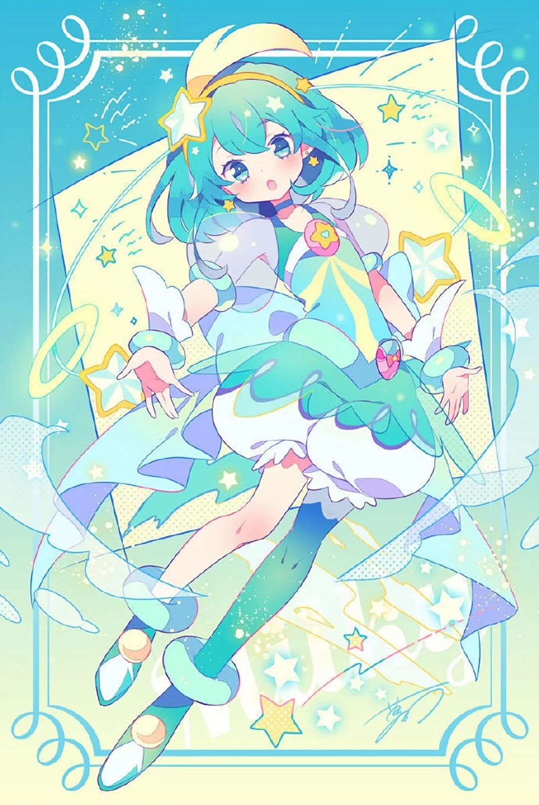 造型丰富色彩鲜艳的二次元插画 看起来非常香甜可爱 少女心爆棚