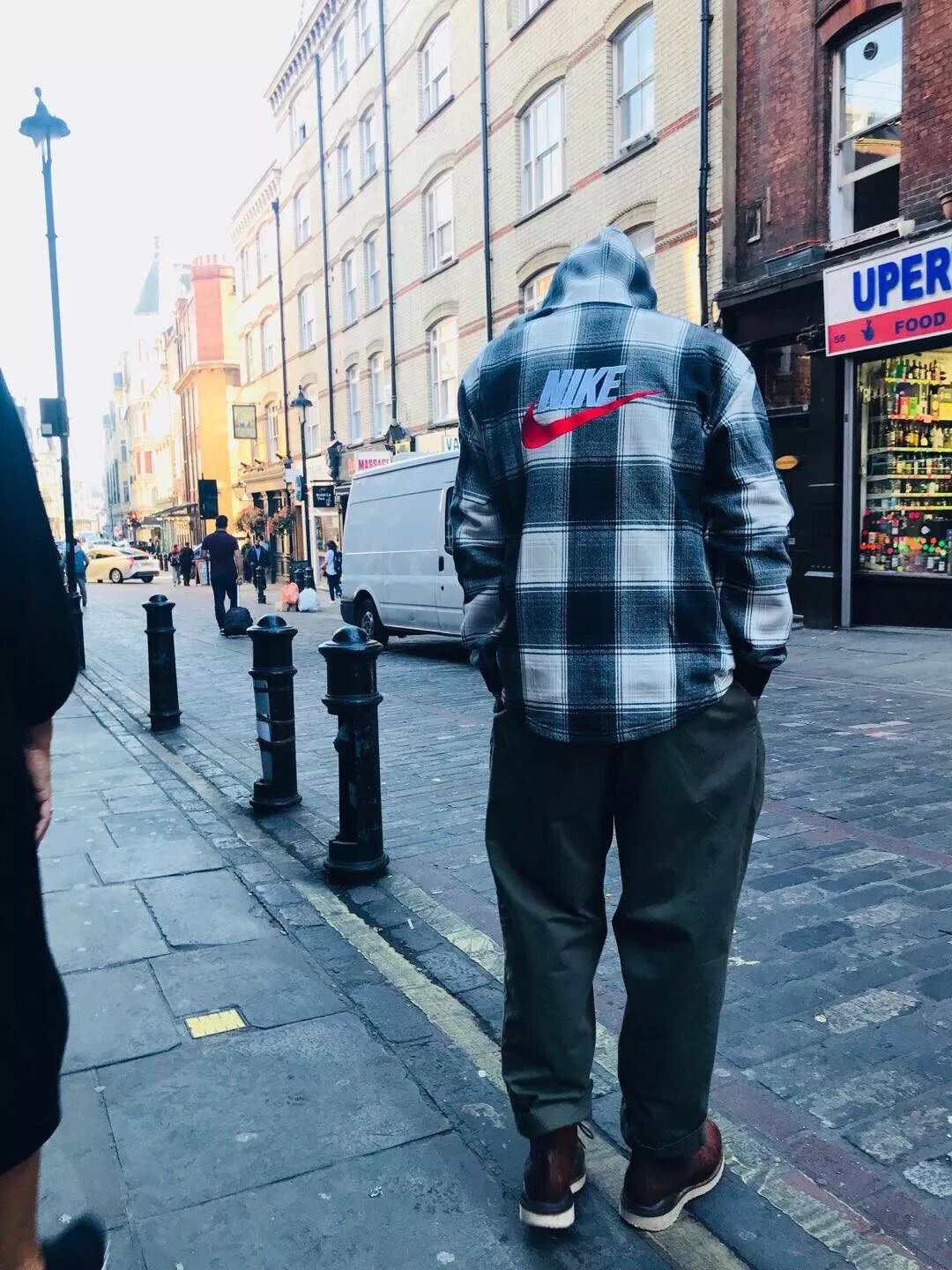 supreme nike plaid hoodie