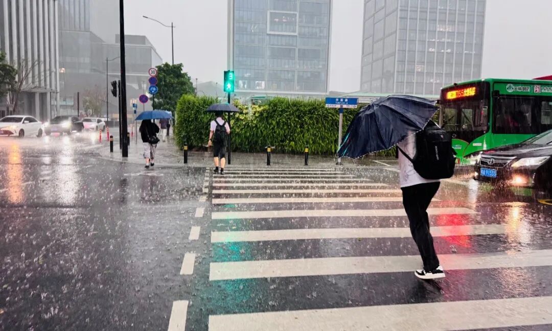 Citizens wade through the heavy rain in Guangzhou, South China's Guangdong Province on March 30, 2026. Photo: VCG