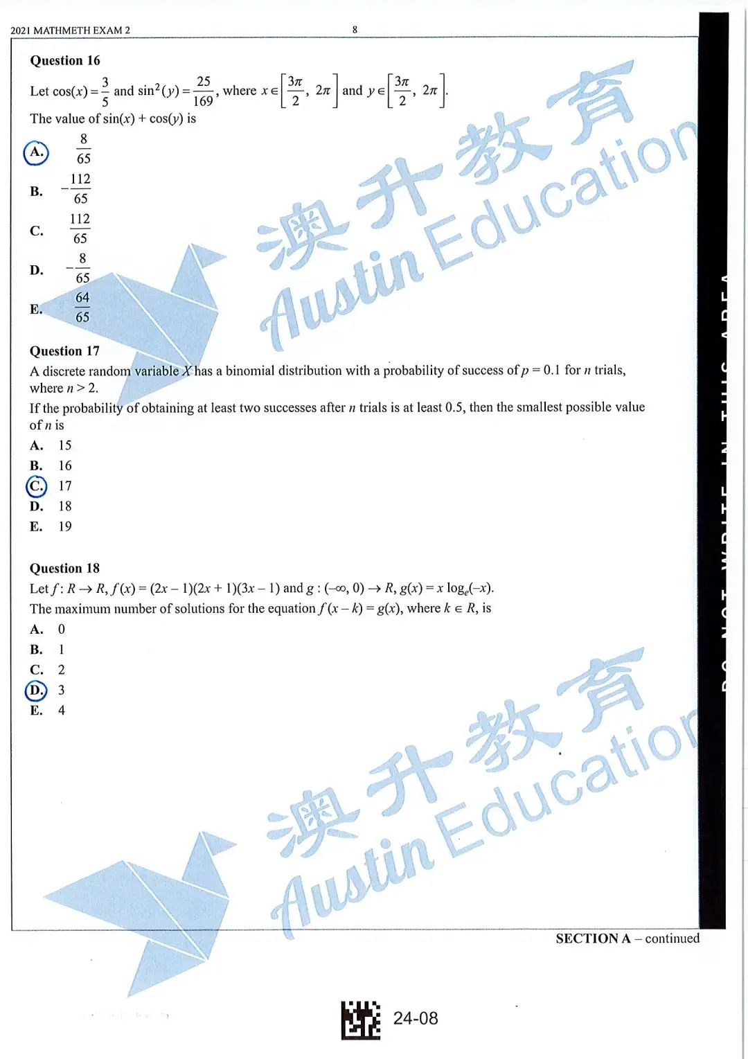 vce exam timetable 2021 - Austin Education 07