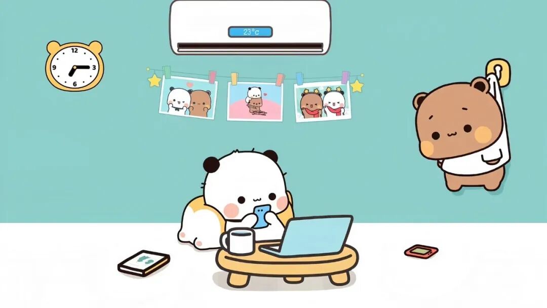 电脑壁纸｜电脑壁纸超清8k原图卡通可爱壁纸线条小狗绿色草地