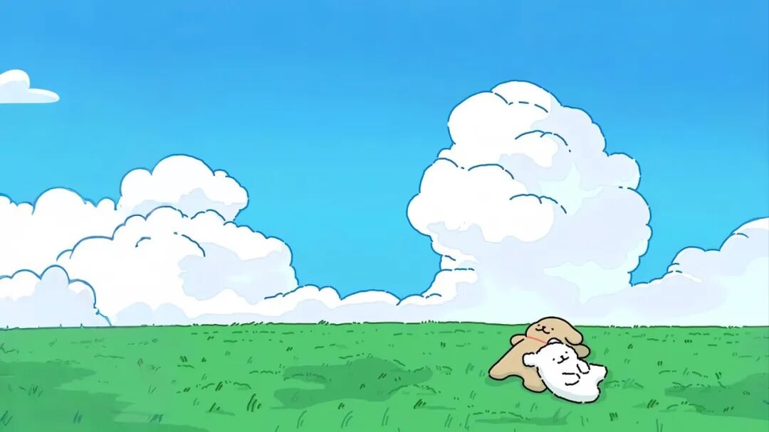 电脑壁纸｜电脑壁纸超清8k原图卡通可爱壁纸线条小狗绿色草地