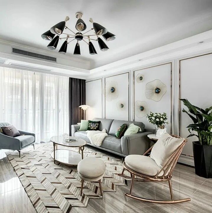 127㎡现代混搭，美式、轻奢、简约大杂烩，混搭出一种独特优雅的设计风格