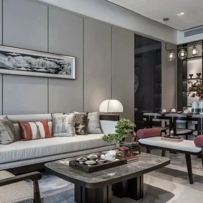 118㎡新中式，现代极简的硬装，古朴大气的软装，营造庄重雅致