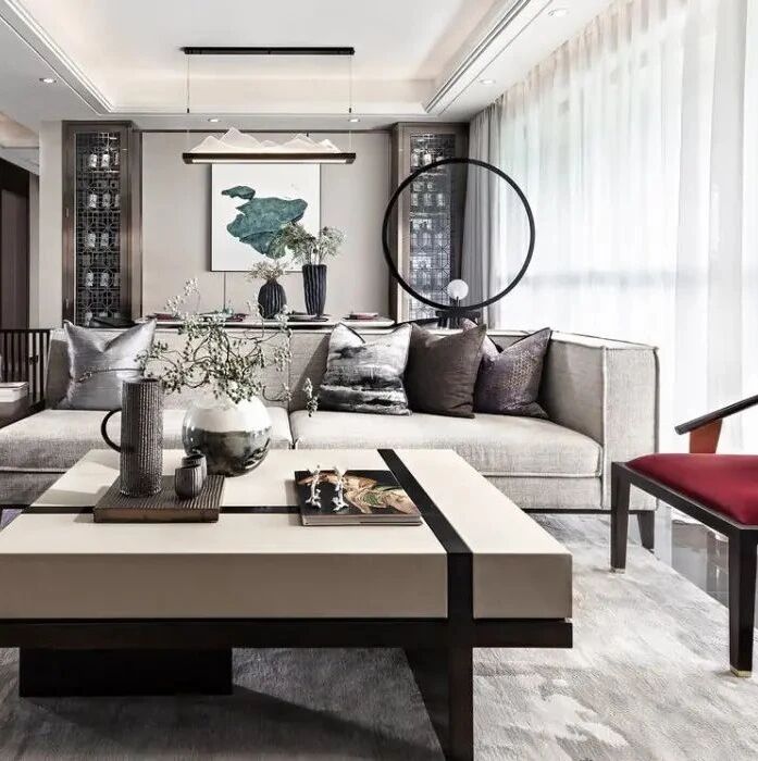 90㎡现代中式，时尚优雅的装修，搭配禅意家居，营造舒适的华丽