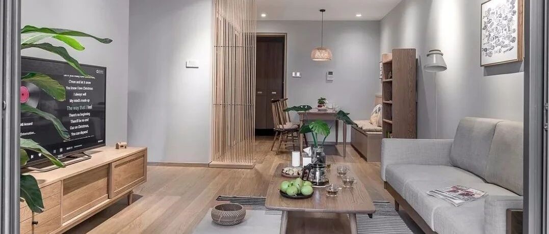 96㎡极简日式3室2厅，卡座餐厅清新又实用！