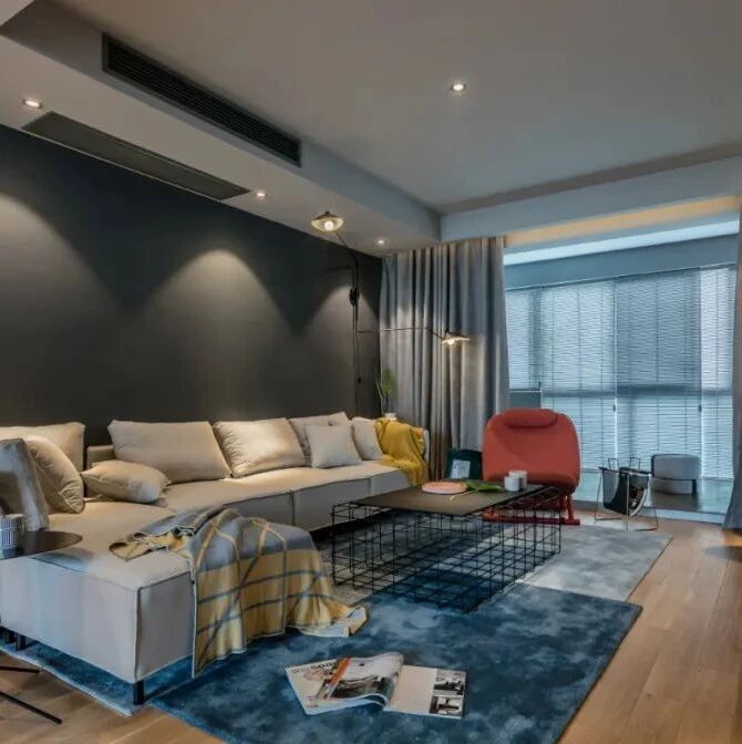 146㎡现代简约风装修，满屋灰色也温馨优雅！