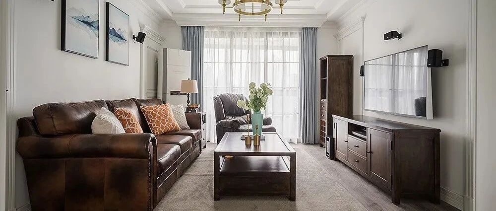 118㎡美式风3室2厅，雅致的色彩与软装搭配，营造柔和的气质美居