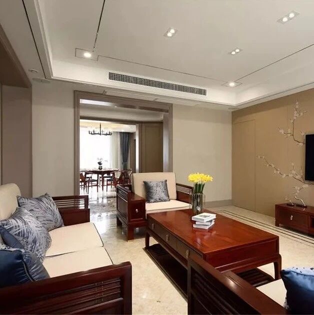 183㎡新中式装修，亮点都在背景墙上，很漂亮！