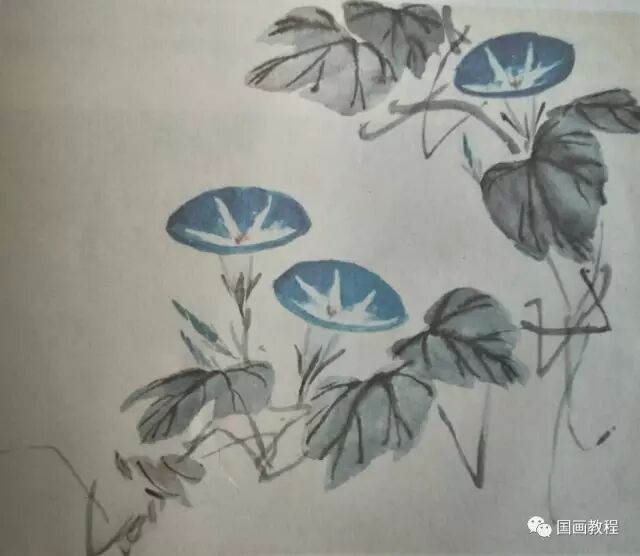 國畫教程 怎樣畫牽牛花 國畫教程 微文庫
