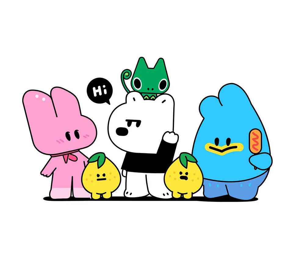 是由韩国插画师,平面设计师 moeyo 设计的一套由六个角色组成的ip形象