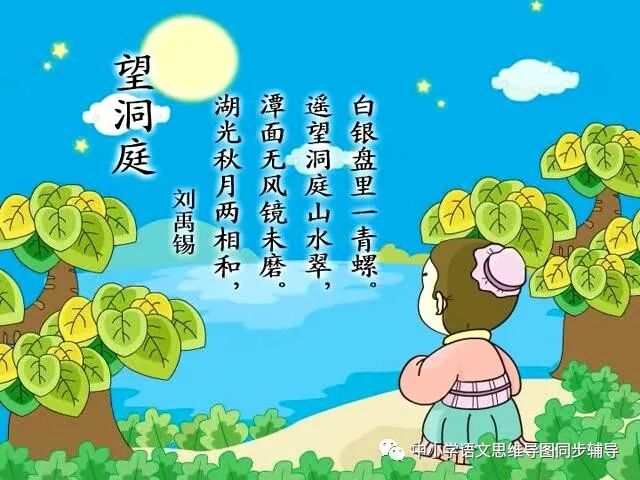 人教版四年级语文《望洞庭》思维导图欣赏