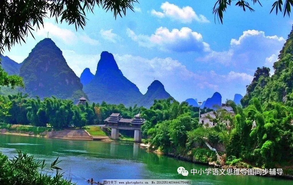 人教版四年级语文《桂林山水》思维导图欣赏
