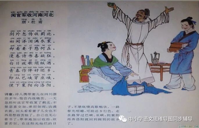 人教版六年级语文《闻官军收河南河北》思维导图欣赏