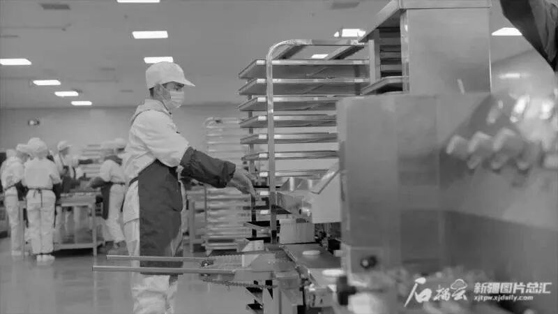 落户喀什综合保税区的新疆疆来美农业科技有限公司生产车间一角。石榴云/新疆日报记者 韩沁言 摄