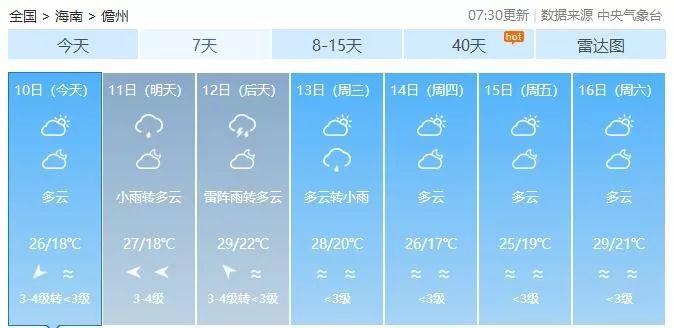 海口市天气预报台风