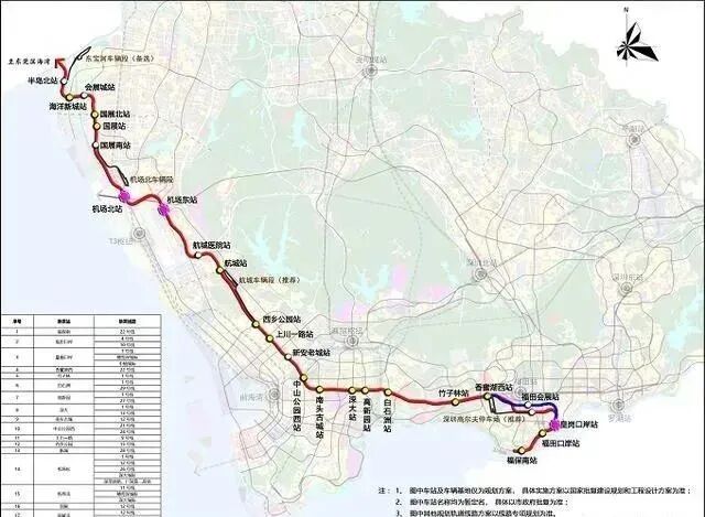 深圳11号线地铁线路图 重磅！深圳官宣地铁五期，11条线开建