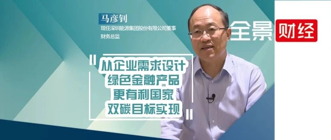 深圳能源马彦钊：从企业需求设计绿色金融产品 更有利国家双碳目标实现 |全景ESG