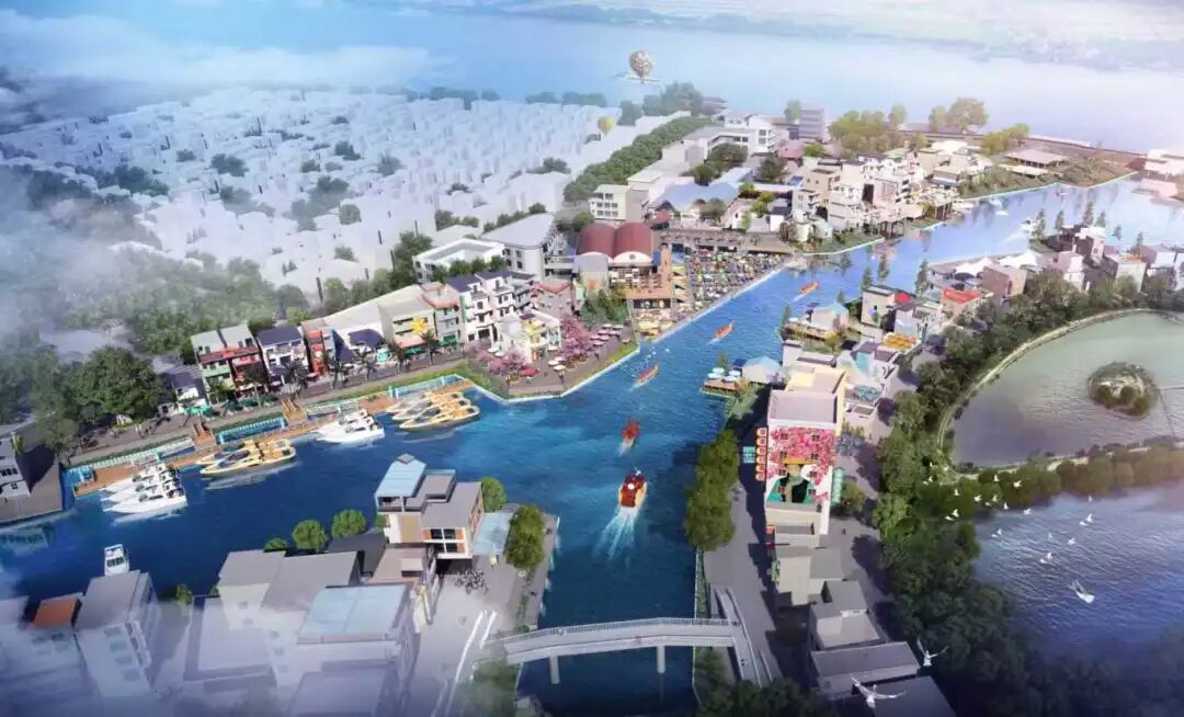 渔港风情街鸟瞰图（效果图）。