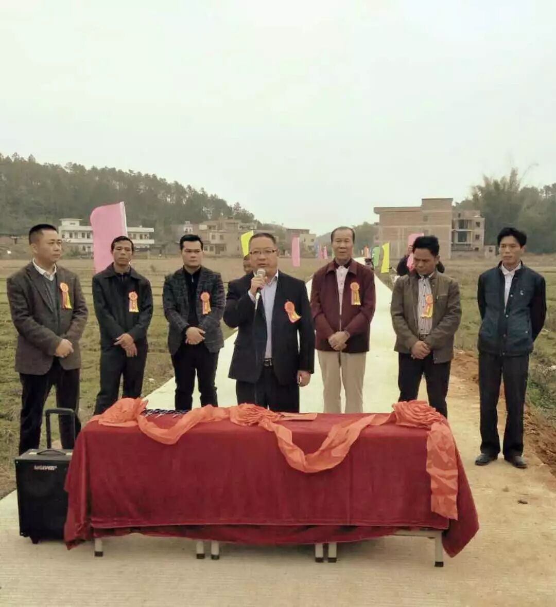 怀集县闸岗镇郊际企岭(即文松)村,修建村道硬底化水泥路,于