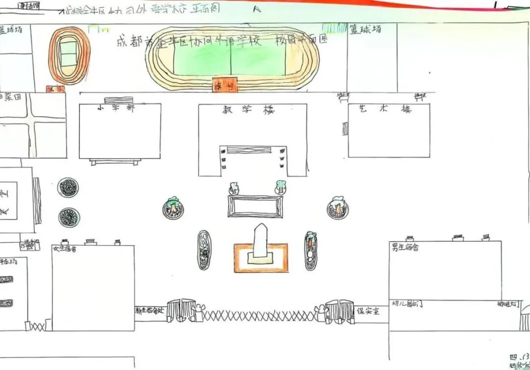 小学数学如何掌握方向与位置?协同外语学校教孩子们"绘制校园平面图"