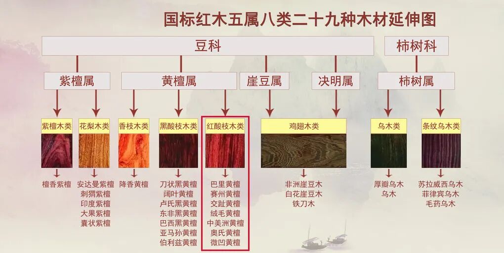 红木知识长篇--七种红酸枝木的特征与鉴别