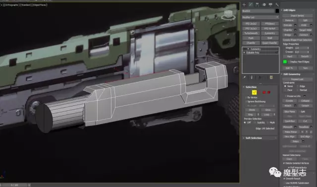 枪械设计简单制作流程：模型 贴图 灯光