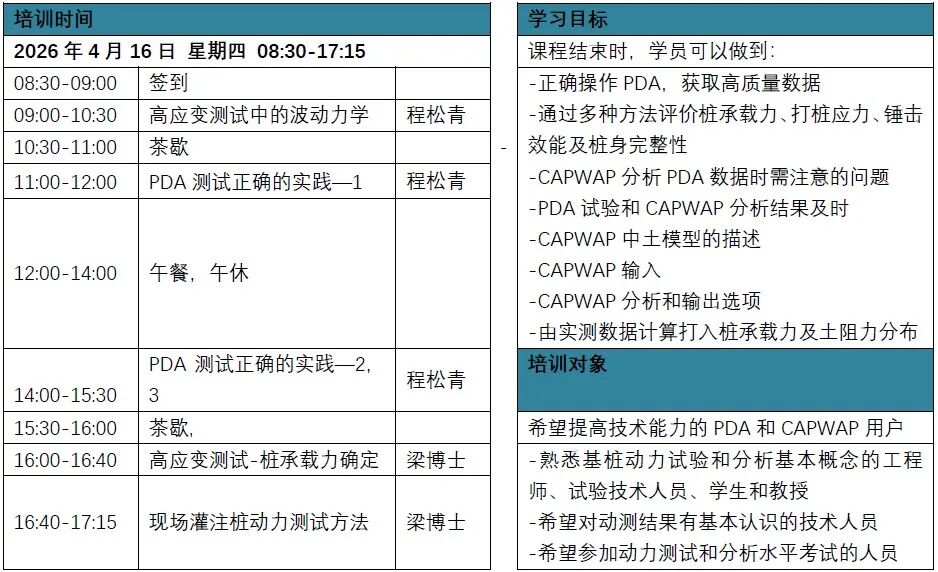 2026中国基桩检测培训班暨第十届基桩动力试验及分析水平测试中国考证班