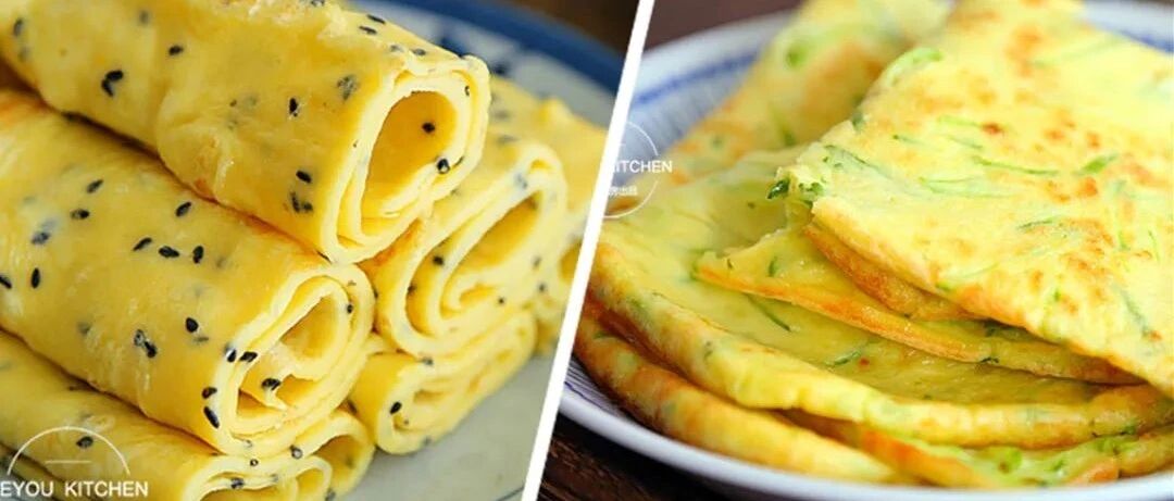 吃不够的鸡蛋饼，两三分钟烙一张，还不用和面~