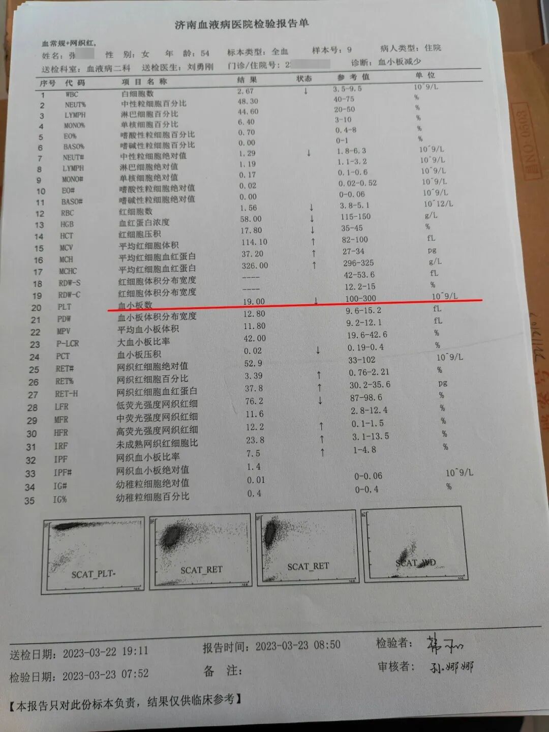 血小板660有什么危害康复中心丨肿瘤化疗后相关性全血细胞减少，当地治疗血象一直不升无效果，靠输板维持，来我院白细胞、血红蛋白正常，血小板升至安全_https://www.jmylbn.com_新闻资讯_第2张