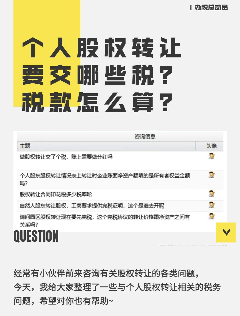 个人股权转让，要交哪些税？税款怎么算？