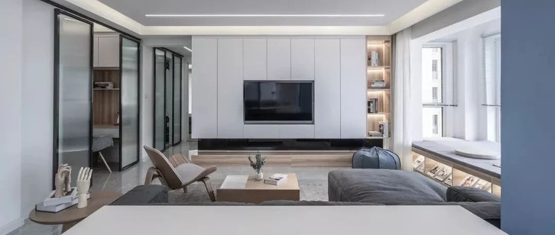 100㎡简约样板间，演绎光的二重奏