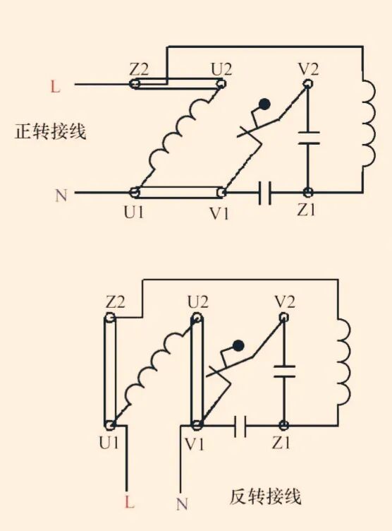 倒顺开关接单相电机正反转接线图的图9