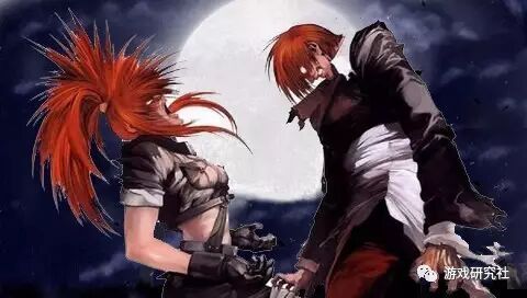 漫画中暴走后的八神庵与莉安娜