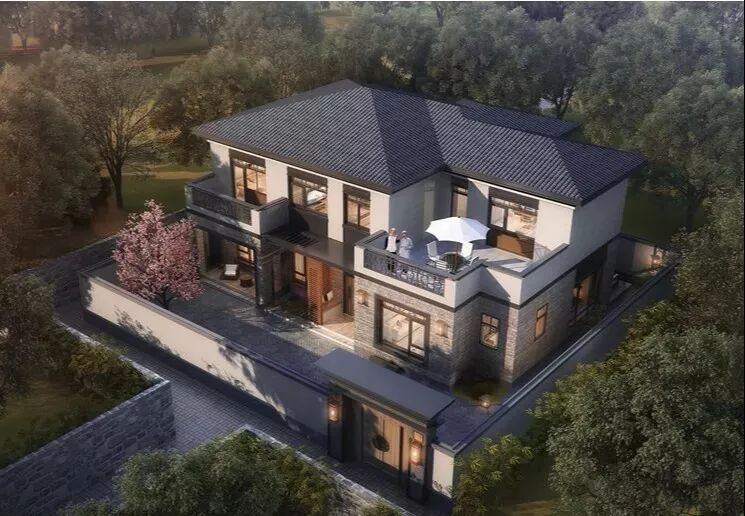 【户型分享】348㎡中式别墅风格设计