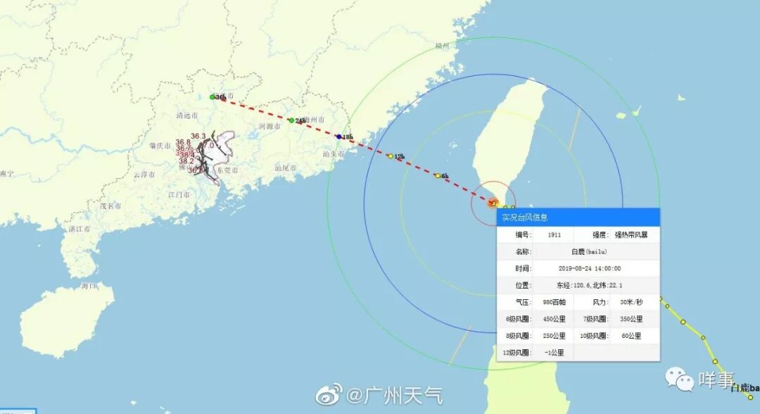 台风“白鹿”即将正面袭粤，广州风雨+降温降到……