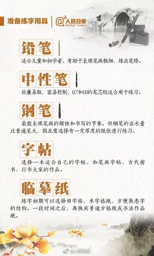 如何练字：人民日报公布的学生练字全攻略