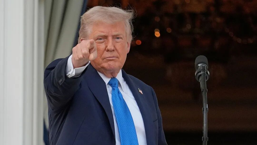 President Donald Trump gestures after speaking during a summer soiree on the South Lawn of the White House, Wednesday, June 4, 2025, in Washington.