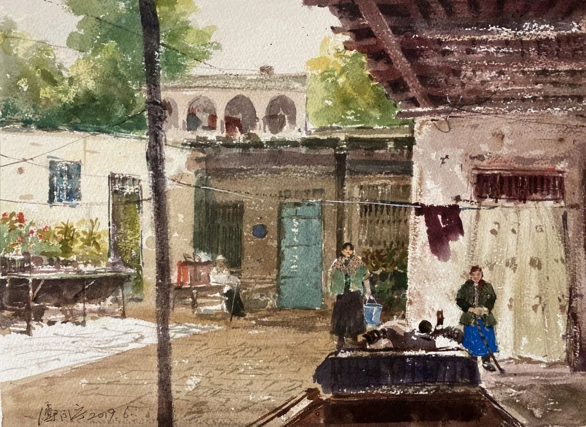 付永宁 《夏日小院》26cmx38cm_看图王.jpg