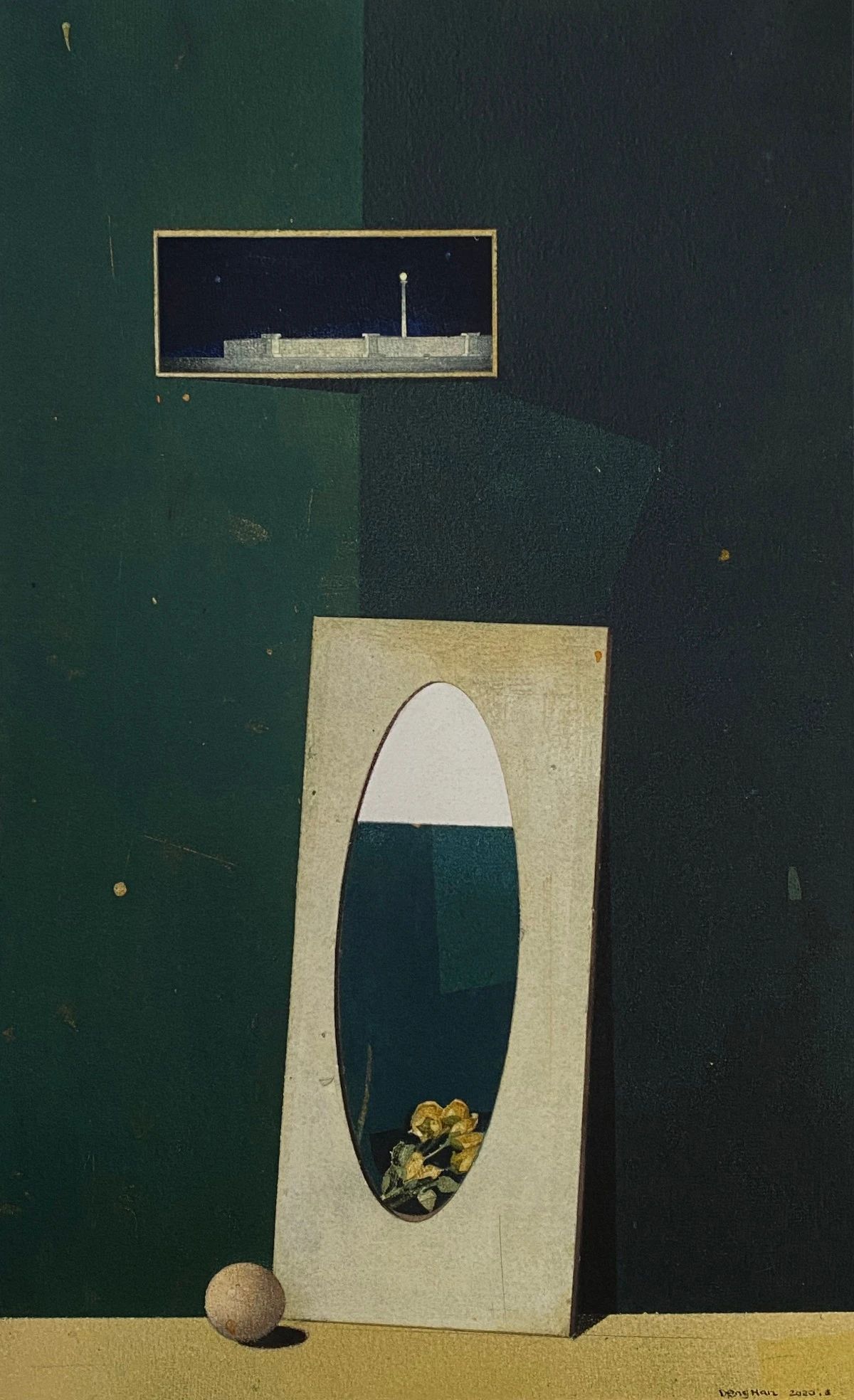 邓涵《球.花和夜景照》50cm×30cm.jpg