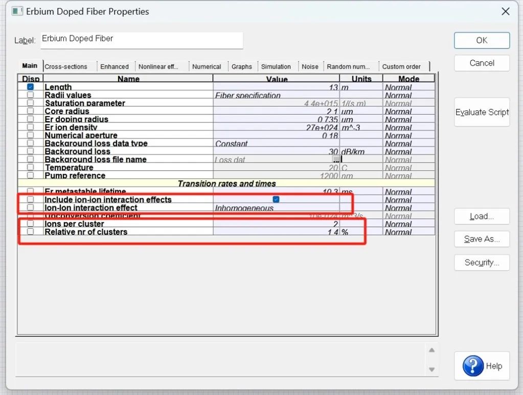 OptiSystem应用：EDFA中离子-离子相互作用效应的图7