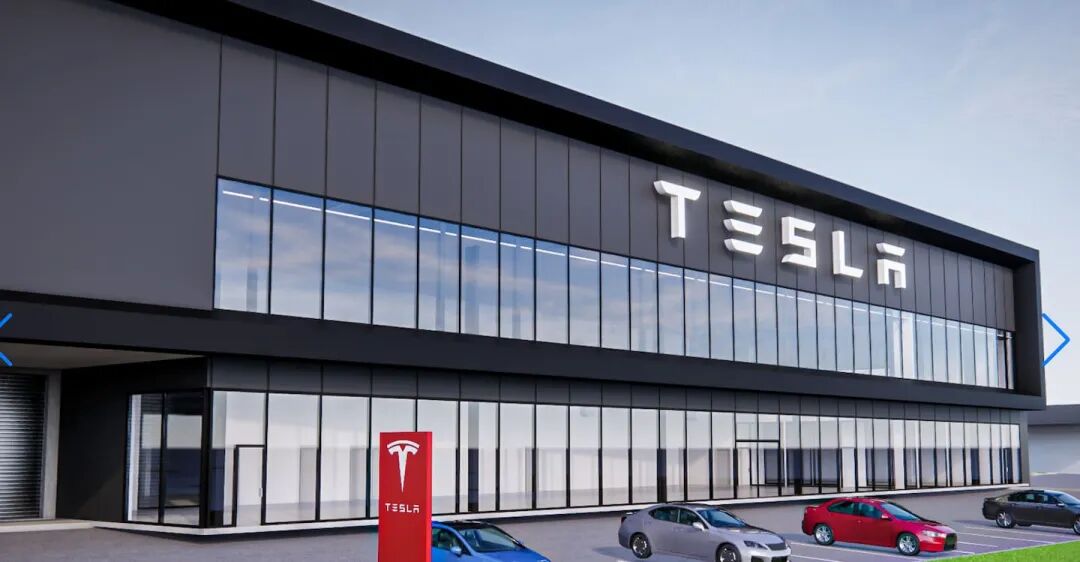 Plans for the new Tesla Westgate, as shown on NZRPG's site. The store will be near the existing Mega Mitre 10. Photo / NZRPG