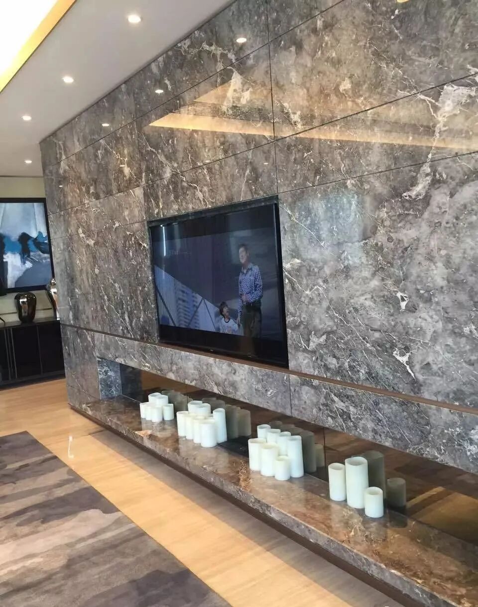 Romantic Grey Marble Indoor TV Background Wall Designs.jpg