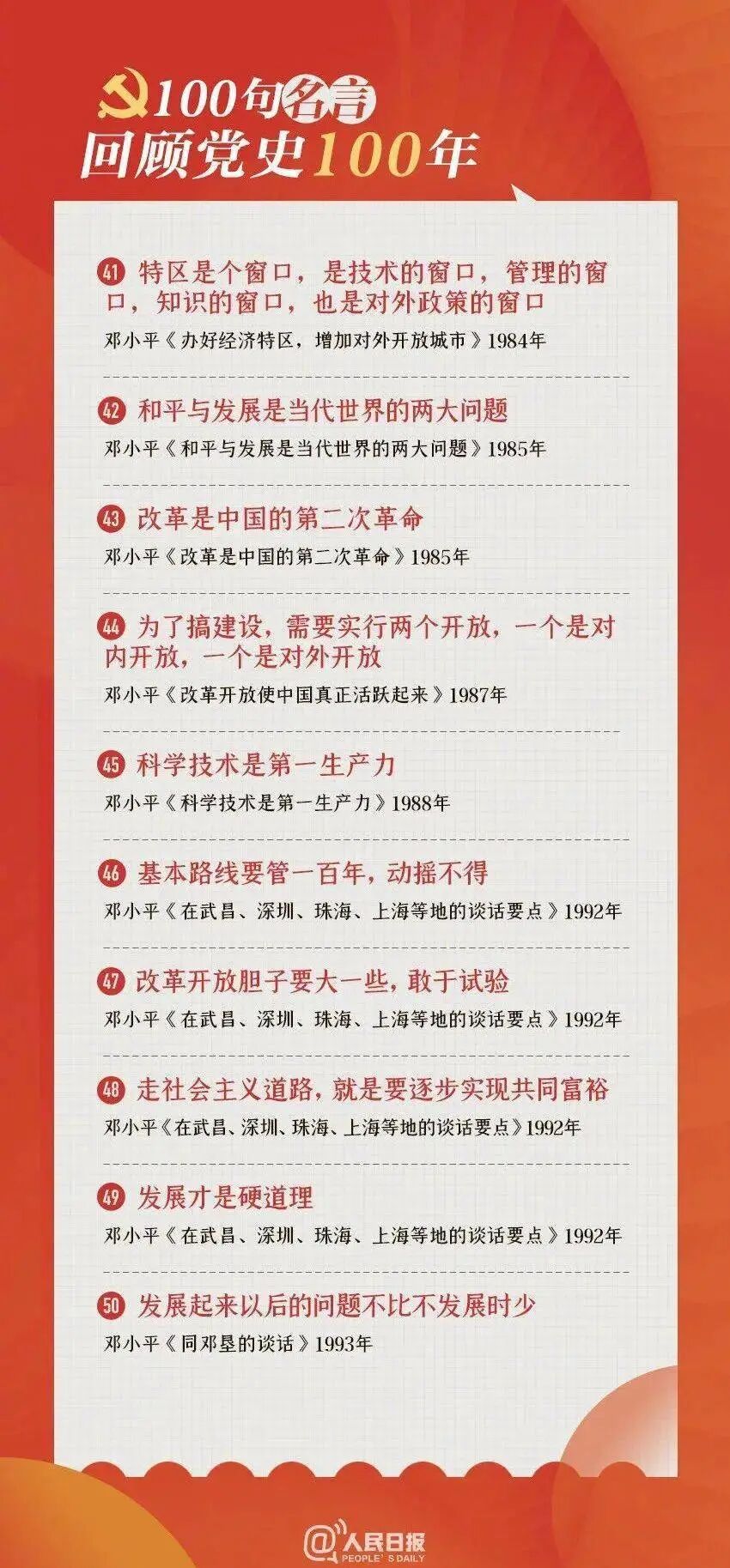 100句名言回顧黨史100年