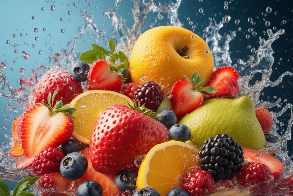 一碗健康的新鲜水果沙拉图片素材