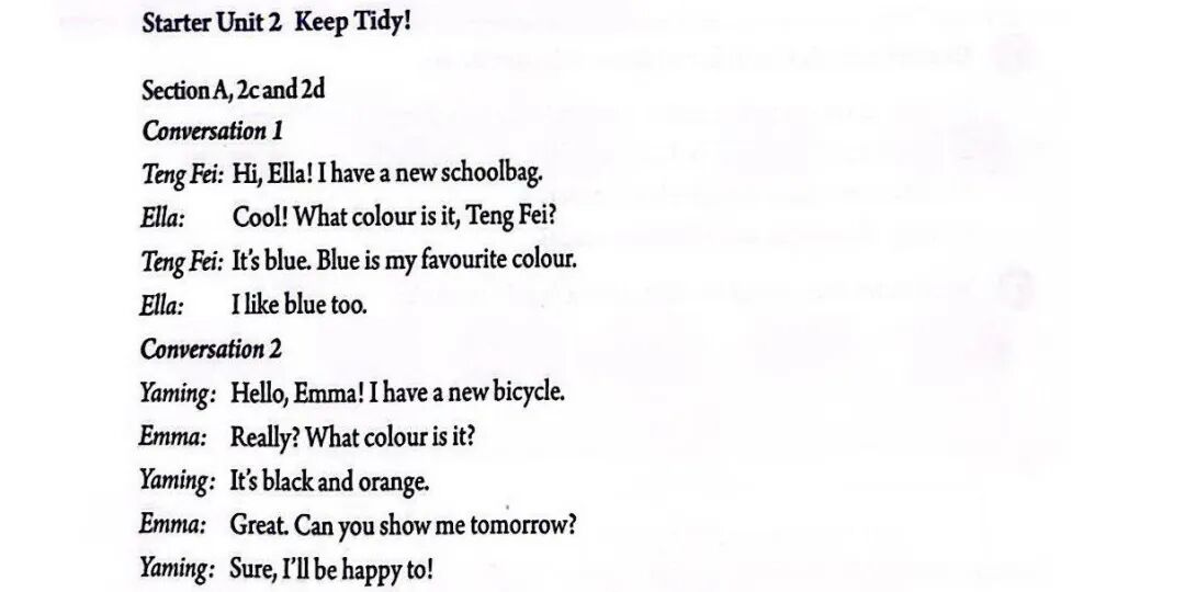 2024新人教版七年级上册starter unit 2单词朗读+课文朗读