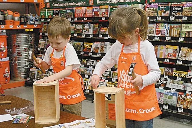 2020年3，4月份Home Depot免费儿童+成人手工坊