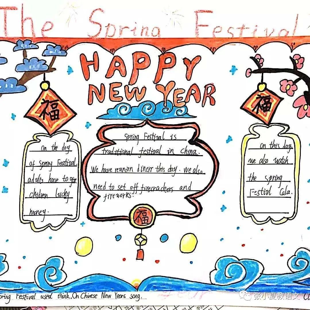 英文春節手抄報初中_英文春節手抄報_英文春節手抄報怎么畫簡單