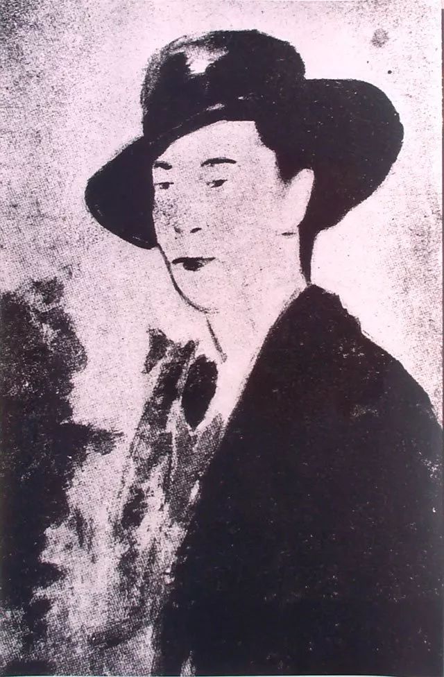 1929年庞熏琹戴黑帽的自画像(失于1966年)