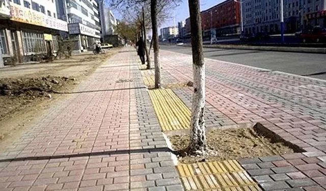 被网络群嘲的中国城市“盲道”